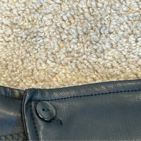 Dex black faux leather biker moto punk rock mini skirt Sz M - Picture 6 of 14